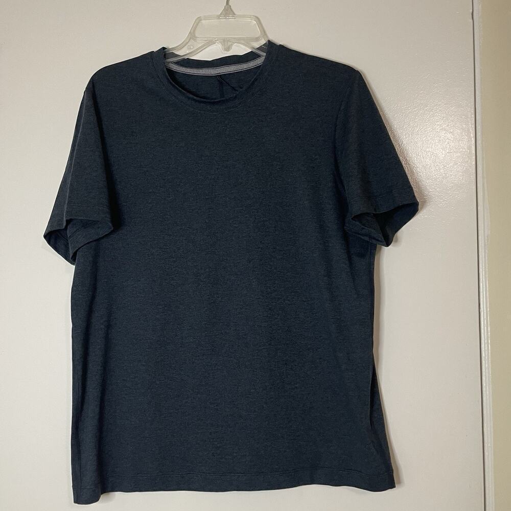 Lululemon blue navy short sleeve crew neck workout shirt large